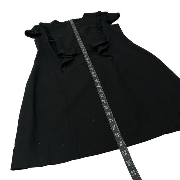 Miu Miu Wool Black Ruffle Trim Sheath Dress Sz 6 Small to Medium Short Sleeve - Picture 9 of 11